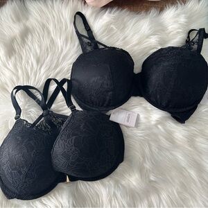 NWT! Bundle of two Elegant sexy Black Lace Bra 34dd